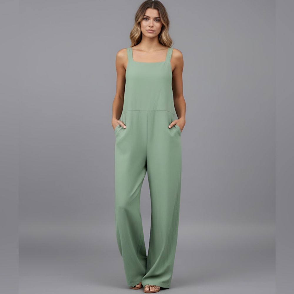 LAST ONE 🔥 Boho Wide Leg Cami Jumpsuit With Pockets - Picture 3 of 9